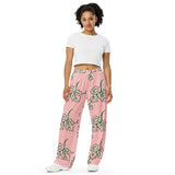 Ivy Print Wide-Leg Pajama Pants / Pink