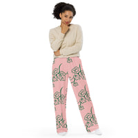 Ivy Print Wide-Leg Pajama Pants / Pink
